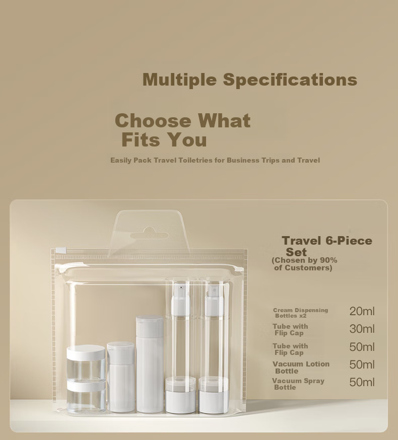 Miaoqian Vacuum Travel Bottles, Airline-Friendly Portable Set, Cosmetics Lotion Powder Foundation Liquid Bottle 6-Piece Set 4