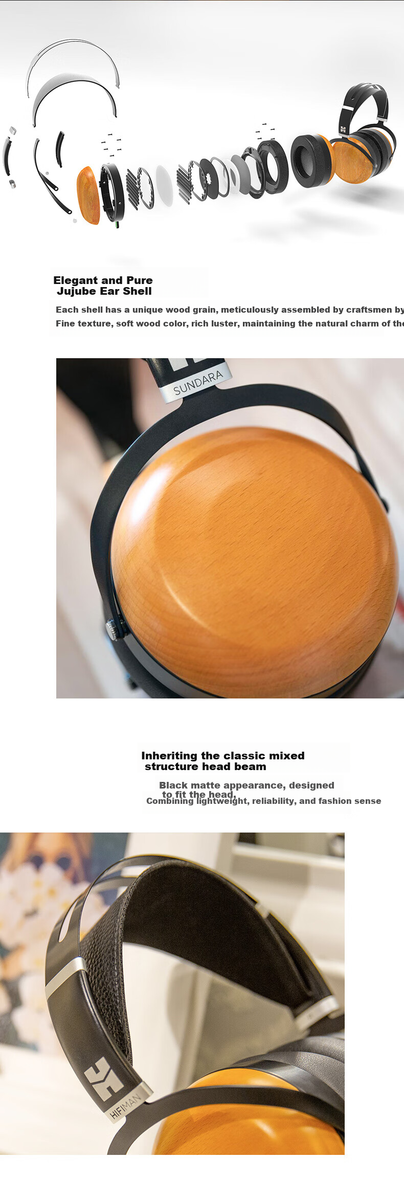 HIFIMAN SUNDARA-C Invisible Magnetic Closed Planar Diaphragm HIFI Headphones for Computer Music And Gaming 3