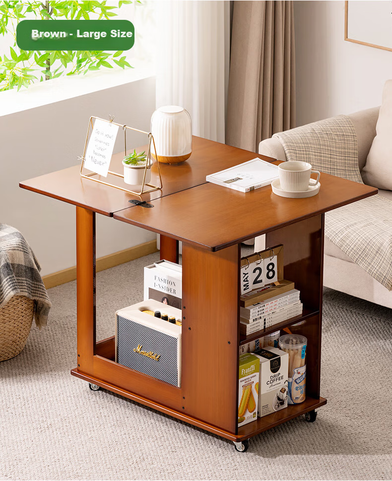 Laozhujiang Movable Side Table, Living Room Coffee Table, Sofa End Table, Multifunctional Antique Folding Tea Table, Storage Rack, Corner Cabinet 11