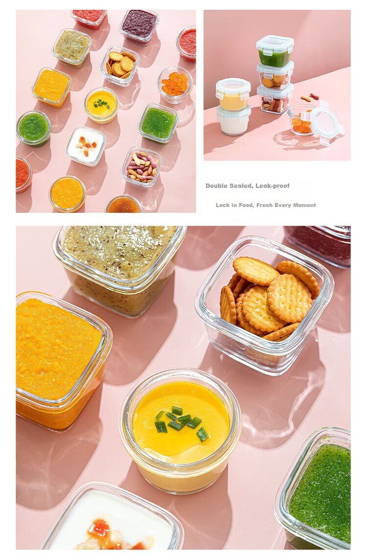 KATEI STORY Round Glass Lunch Box, Microwave-Safe Bento Bowl, Food-Grade Container for Office Workers, Soup And Meal Storage Box 10