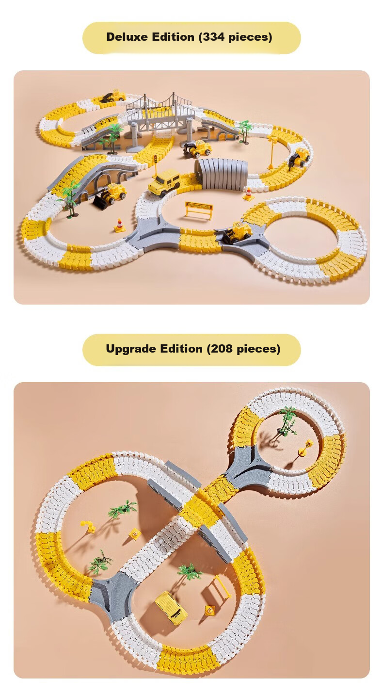SHANGYUN Children's Transformable DIY Electric Track Car Toy, Adventure Game, Birthday Gift for Boys Aged 3-6 13