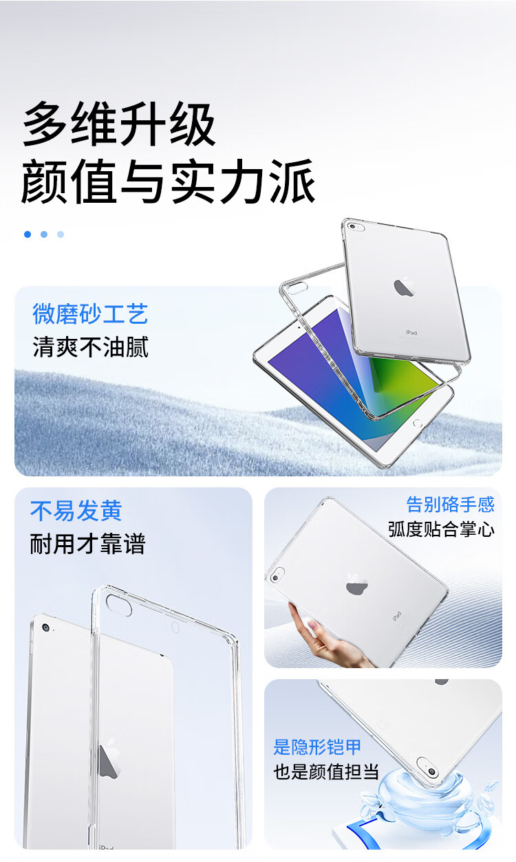 Coolerfun Compatible iPad Mini 5/4/3/2/1 Case 7.9 Inch 2019 Tablet Silicone Cover Lightweight Shockproof TPU Transparent Soft Case 2