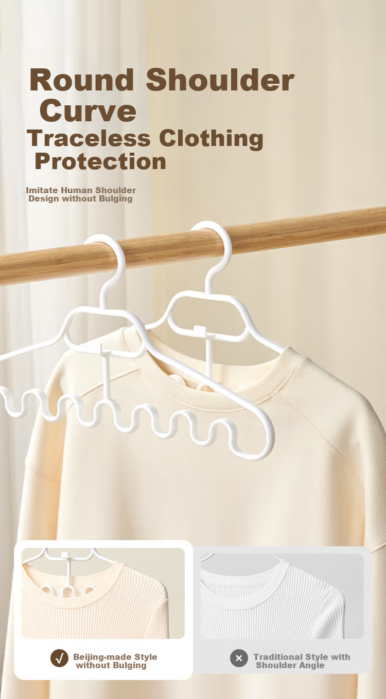 JD Original Multifunctional Wave Hanger for Scarves And Camisoles, Stackable, Shoulder Protection, No Bulging [Set of 3] 7