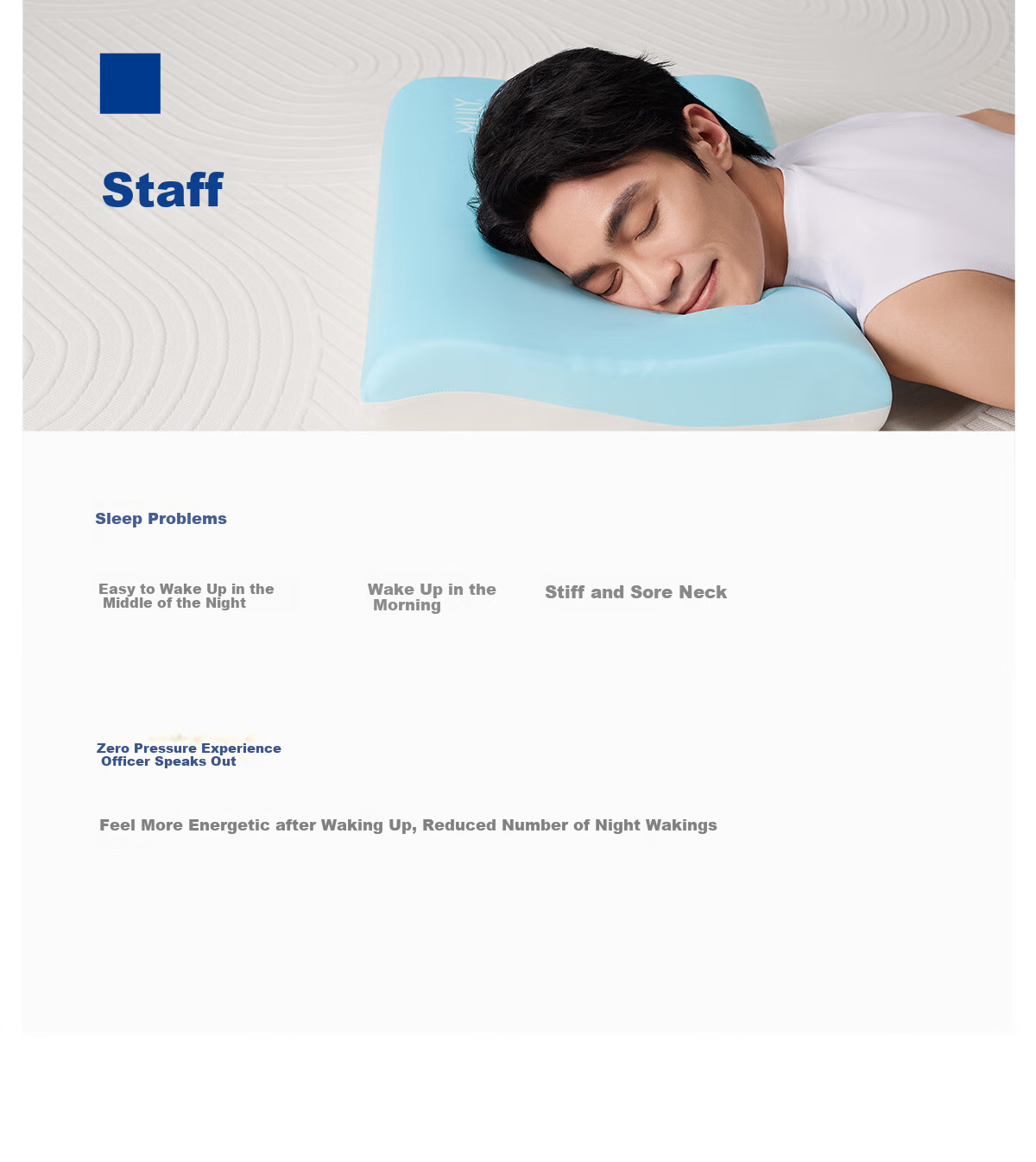 MLILY Hotel Zero Pressure Pillow, Cervical Spine Support, Sleep Aid, Slow Rebound Deep Sleep Memory Foam Pillow, Gift Box Set 22