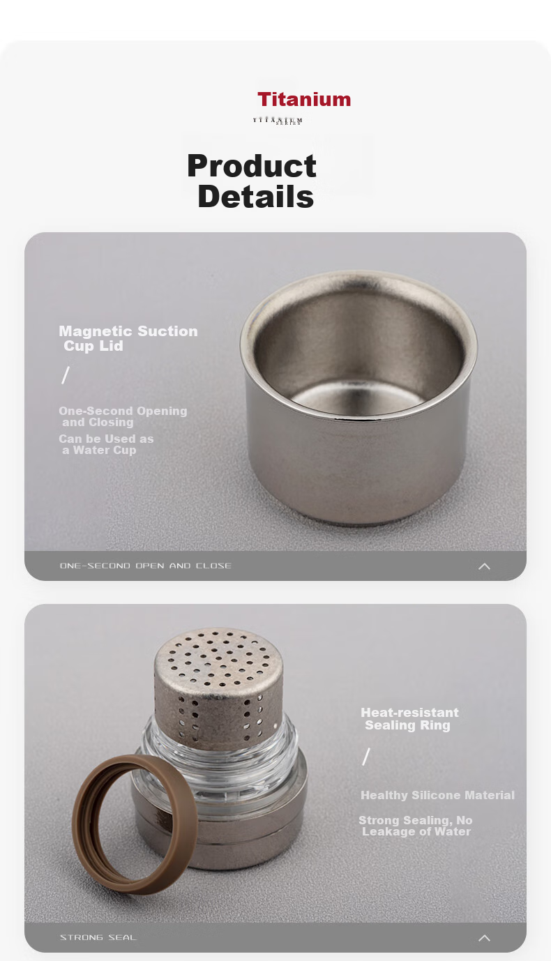 Heenoor Pure Titanium Insulated Cup, High-End Titanium Mug, Tea Steeping Cup with Separate Compartments for Tea Infusion, Holiday Gift XN-T381 9