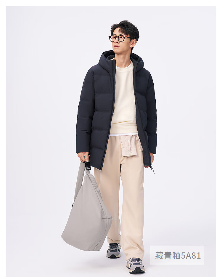 BOSIDENG 25 Years Unisex Couple's Winter 90% Down Thickened Hooded Loose Mid-Length Casual Jacket Gift 2