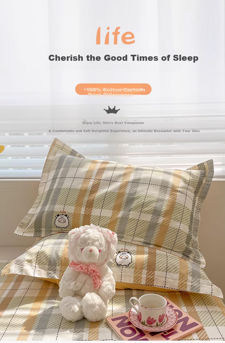 Wuyinliangpin, 100% Cotton Pillowcase, Xinjiang Long-Staple Cotton Pillow Cover, Pillowcase, 48x74cm, Set of Two, Sheep Patter 1