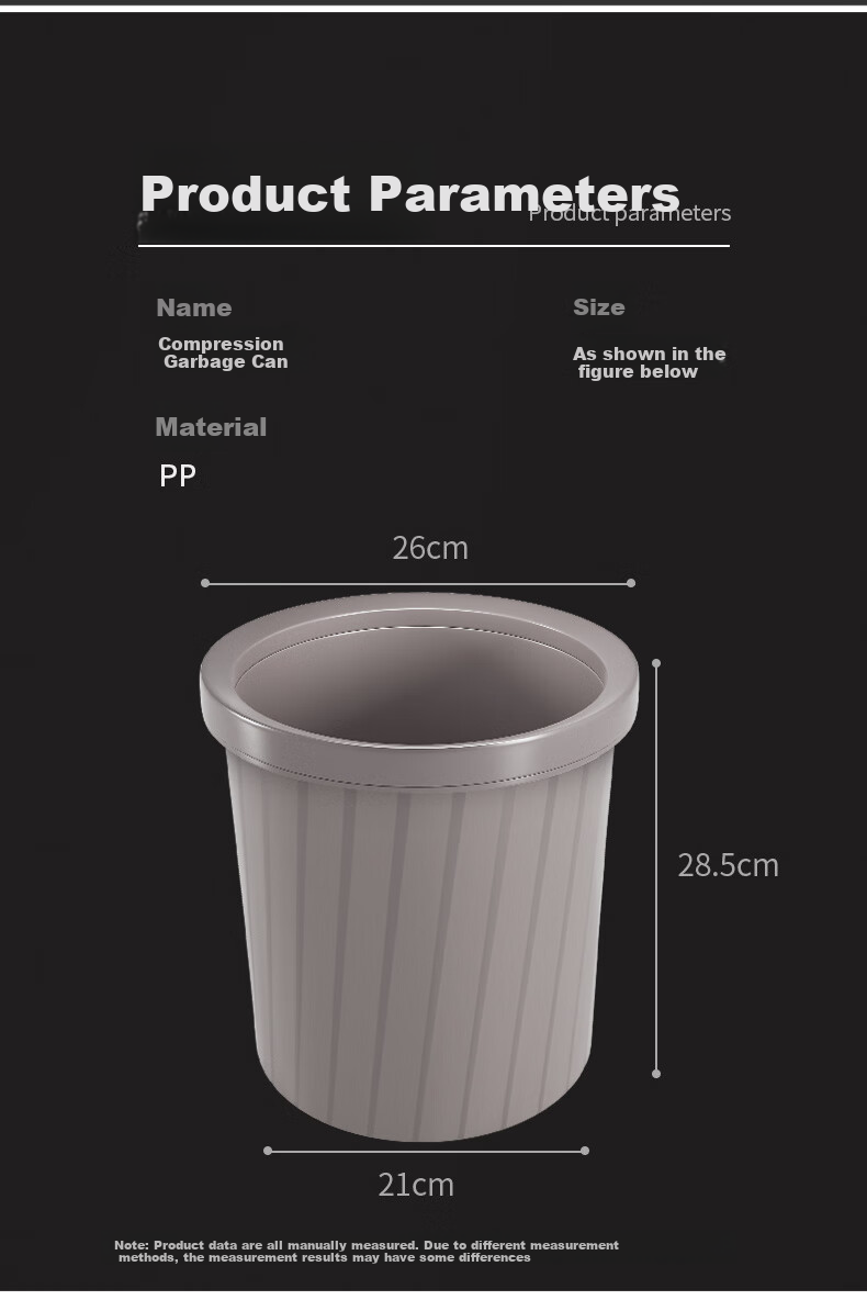 Baijiahaoshi Household Trash Can with Push-Down Lid And Foot Pedal, 20L Cream White, for Kitchen, Bathroom, Living Room And Bedroom, with Lid And Wastebasket 7