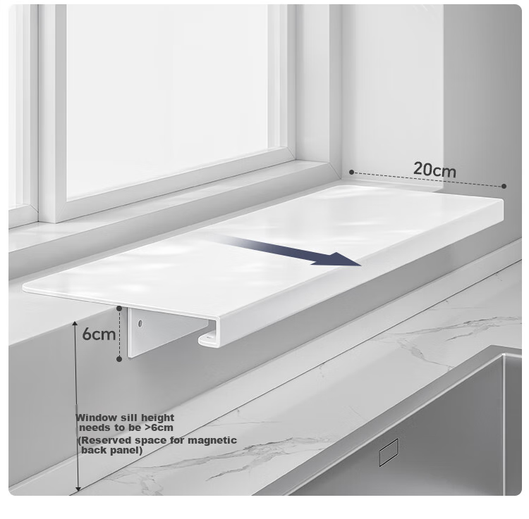 SHENGXITAO Expanded Kitchen Sink Window Sill Storage Rack No-Drill Magnetic Extension Plate Dish and Pot Holder 12