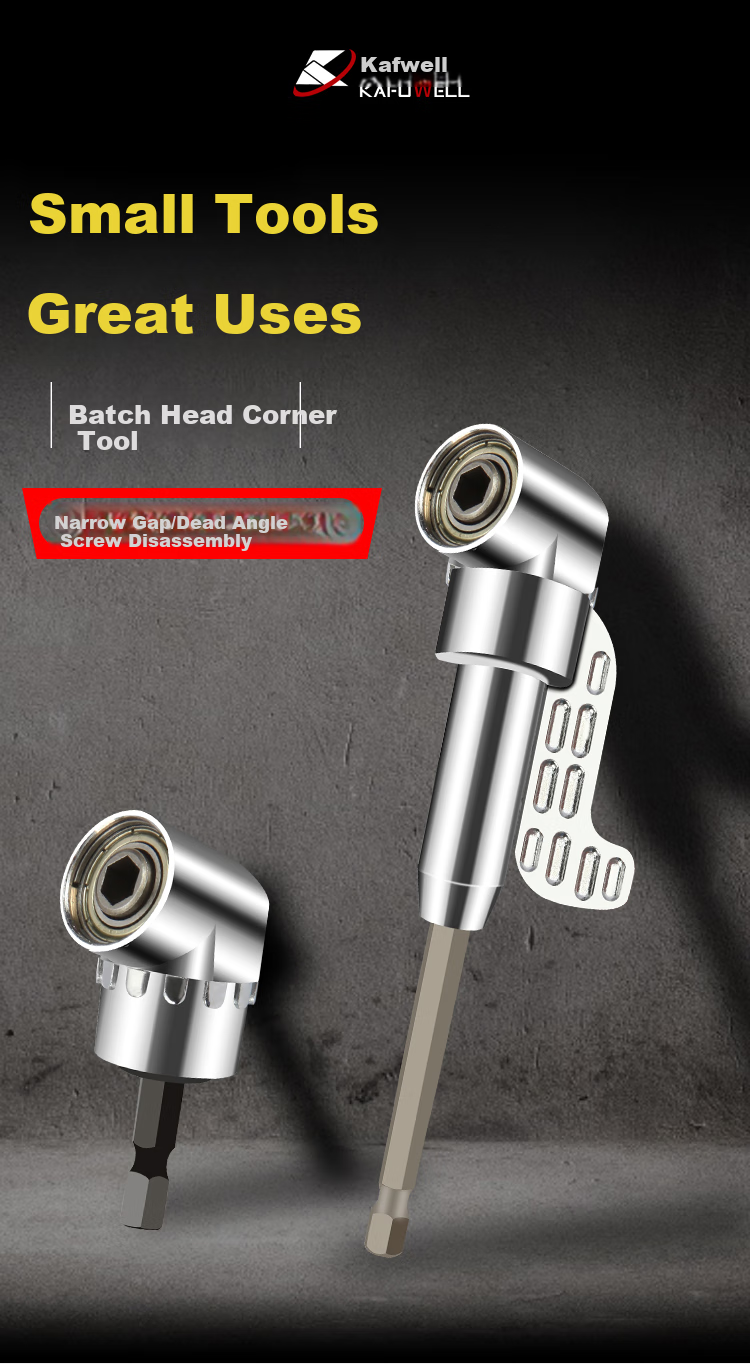 Kafuweier Long Straight-Headed Corner Bracket, Angle Converter Screwdriver, Electric Swivel Universal Right Angle 105 Degrees BS3684 1