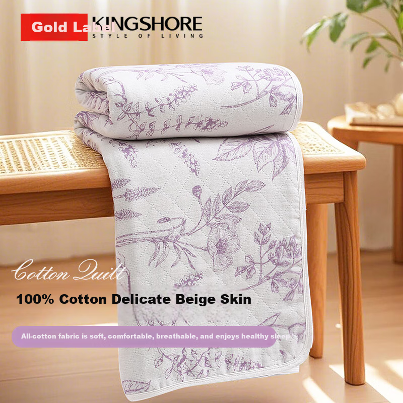 KING SHORE Pure Cotton Antibacterial Towel Blanket, Six-Layer Gauze Quilt, Summer Air Conditioning Cover Blanket, Nap Blanket, Ruxiao, 150*200cm