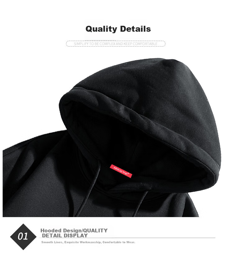MMOPTOP Trendy Letter Print Sweatshirt for Men, Spring And Autumn Loose Casual Hoodie Top MMWY02 Black 2XL 3