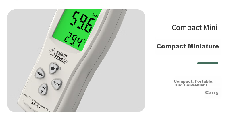 Xima Portable Digital Industrial Temperature And Humidity Meter, Digital Thermometer, Air Temperature And Humidity Detector AS817 9