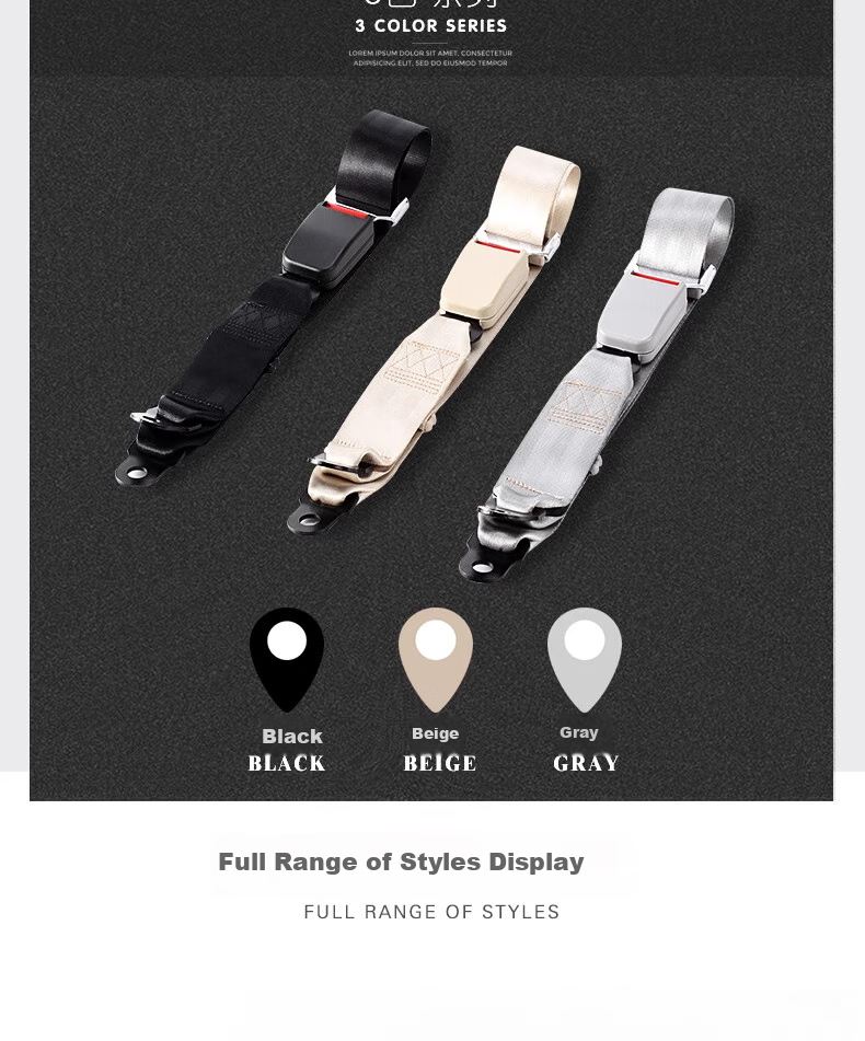 Ougude A068 Two-Point Safety Belt, Manual Two-Point Amusement Park Maintenance Safety Belt, Forklift Engineering Vehicle Emergency Brake Strap, B7 Simple Black 6