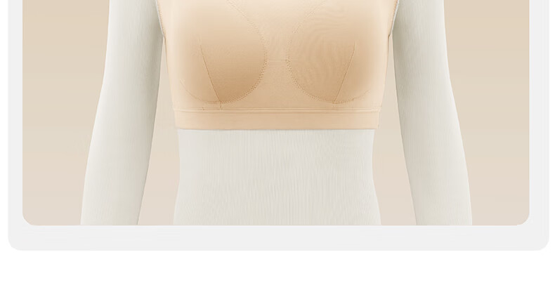 Half-Lined Thermal Base Layer with Chest Pad, Warm Innerwear, Long Sleeve U-Neck T-Shirt for Women, Spring Autumn Winter, No Bra Needed 14