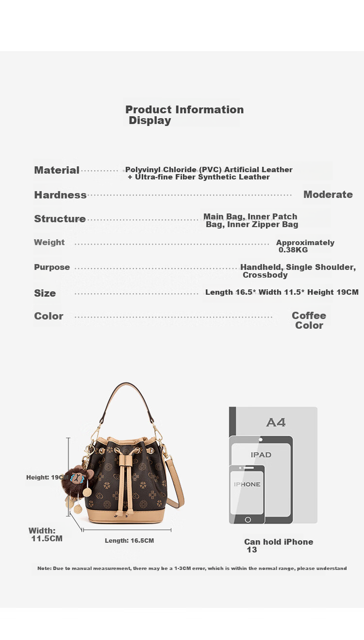 RED DRAGONFLY 2026 New Women's Handbag, Bucket Light Luxury Crossbody Shoulder Tote Bag, Birthday Gift for Mom 8