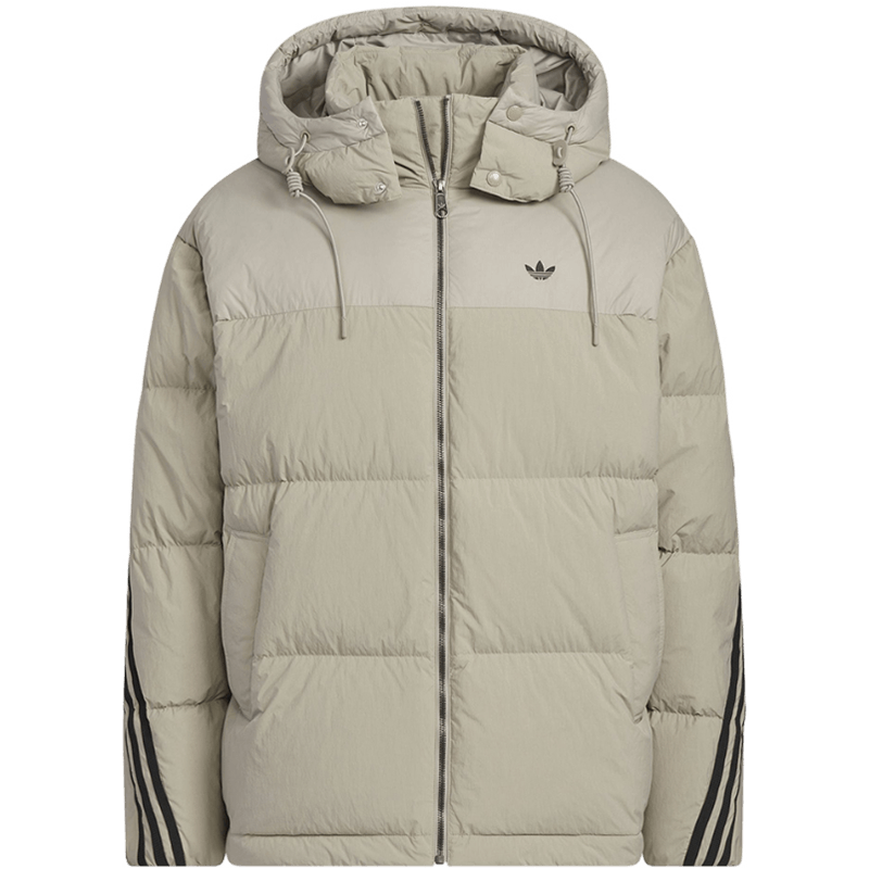 Adidas Originals Men's 3S PUFFER DOWN Short Down Jacket KC2563 Grey Brown XL