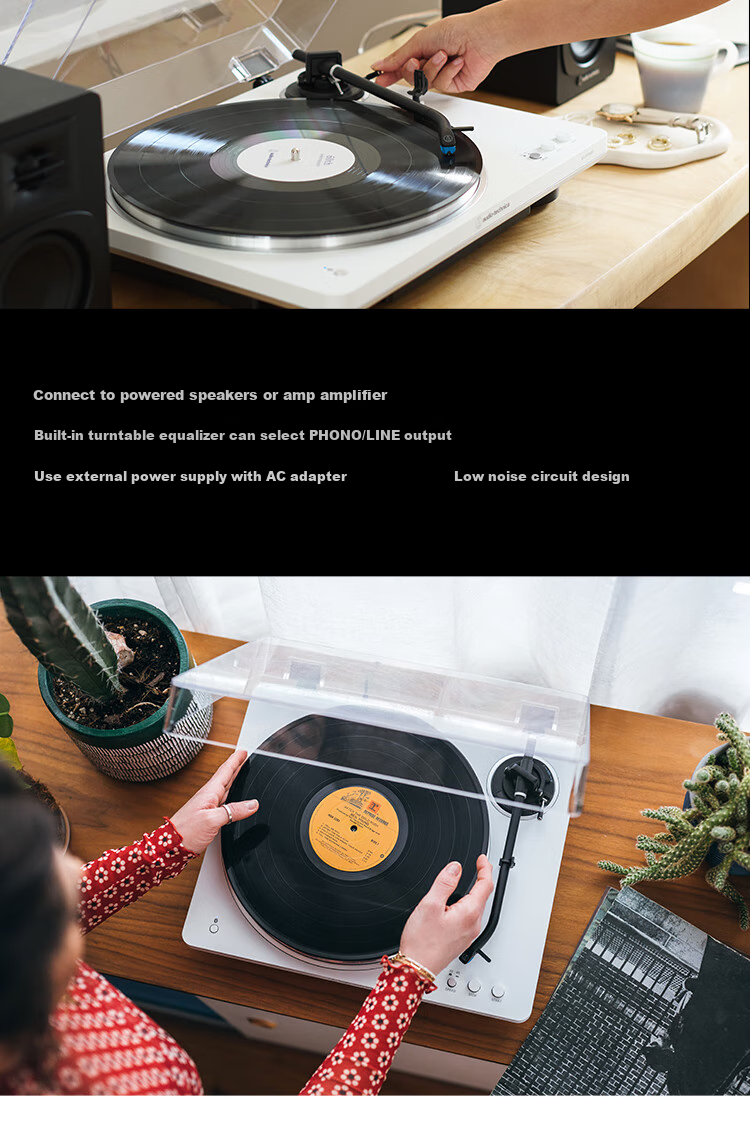 Audio-Technica [Self-Operated] LP70XBT BS Bluetooth Wireless Vinyl Record Player, Retro Audiophile Phonograph, Electric Phonograph, Black And Silver Graduation Gift, LP60X Advanced Versio 9