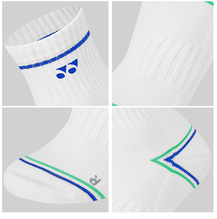 YONEX Badminton Socks Running Fitness Sweat-Absorbing Breathable Professional Sports Socks Men 145045BCR White Navy Blue 7