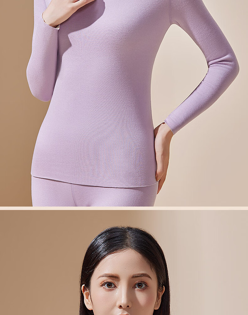Urban Beauty [Goose Down Tencel] New Thermal Underwear Women Cashmere German Velvet Heating Fleece Thickened Autumn Shirt and Pants Set 12
