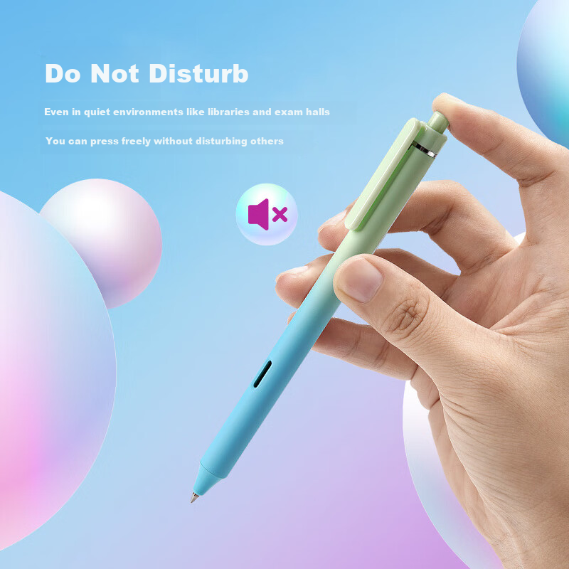 Dianshi Aurora Gradient Dual-Ball Retractable Gel Pen, 0.5mm Quick-Drying Black Ink, Smooth Writing Tip for Exams And Homework, Back-To Season Boxed Set, Special Edition 3171E