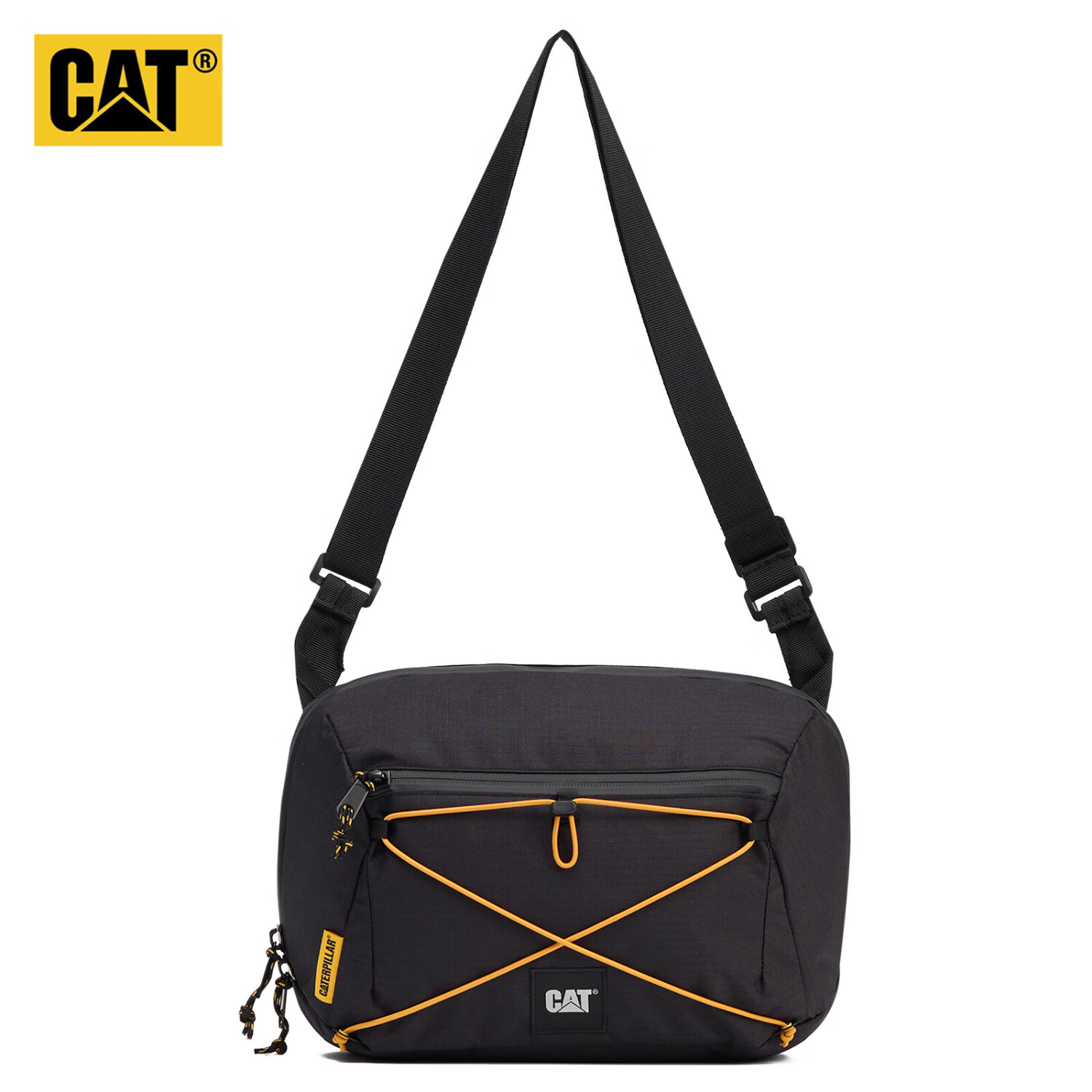 CAT Crossbody Bag iPad Bag Commuter Shoulder Bag Outdoor Multi-pocket Trendy Large Capacity Color Adjustable Rope New Black 84754