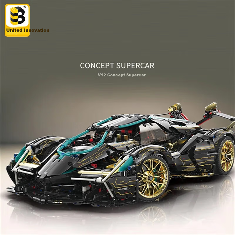 Lianhe Chuangxiang Compatible Lego Racing Car Assembly Lamborghini Sports Car, Toy for Boys Aged 8-12, Birthday Gift