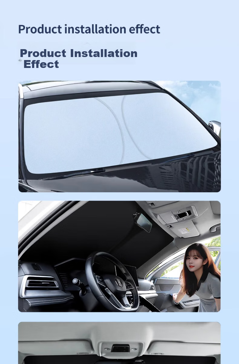 Yilafu Car Sunshade, Heat Insulation Sun Visor, Summer Car Interior Front Windshield Sunshade, Car Window Glass Cover, Light-Blocking Curtai 14