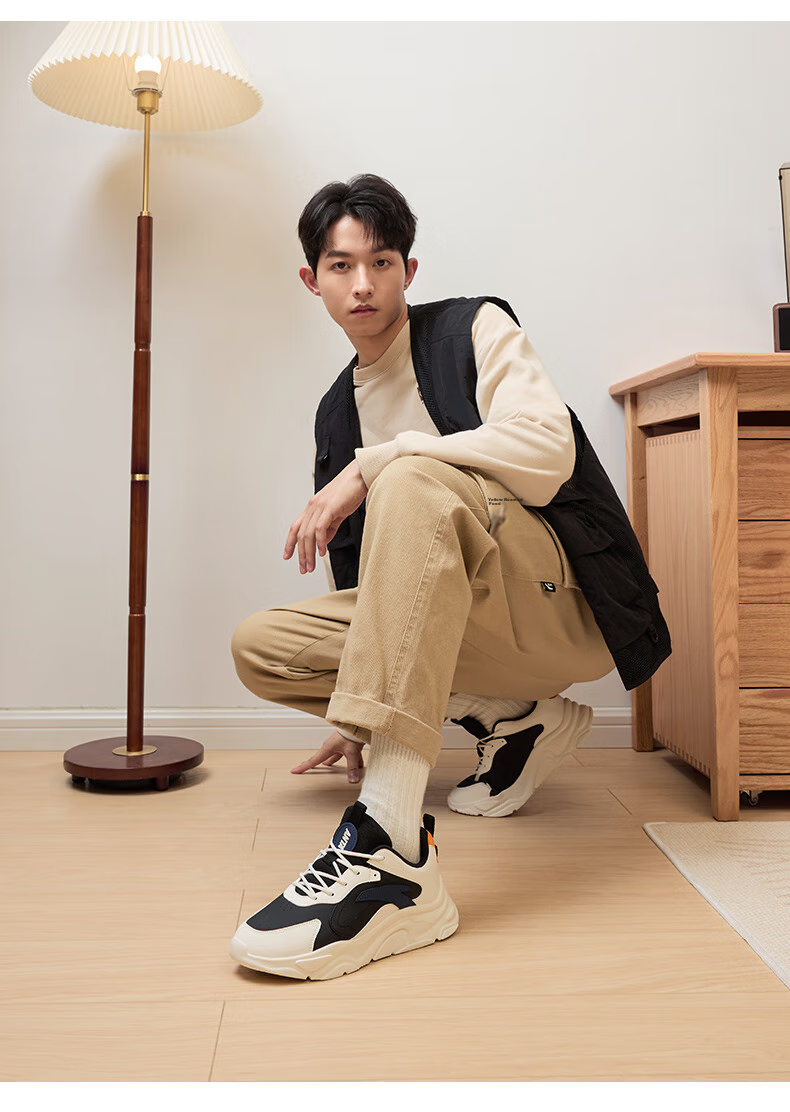 Anta Little Millennium Men's Casual Shoes Summer Mesh Breathable Thick Sole Height Increasing Commuter Dad Running Sports Shoes 31