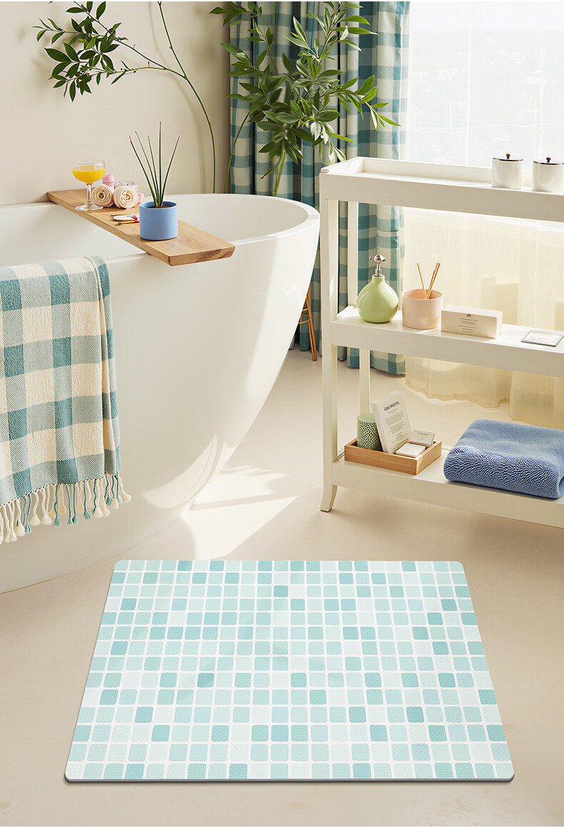 Da Jiang Bathroom Absorbent Non-Slip Mat Toilet Entrance Floor Mat Bathroom Rug 40x60cm 5