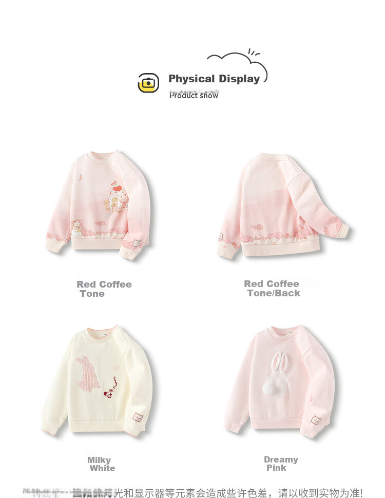 BALABALA Girls' Fleece-Lined Sweatshirt, Sweet And Cute Autumn/winter Top 4