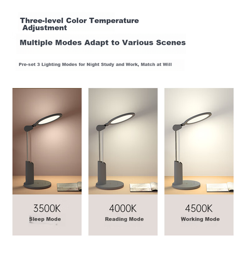 Dalun Eye Protection Desk Lamp, National AA-Grade Full Spectrum Eye Care Light, for Students' Study And Reading, T3PRO+ 12