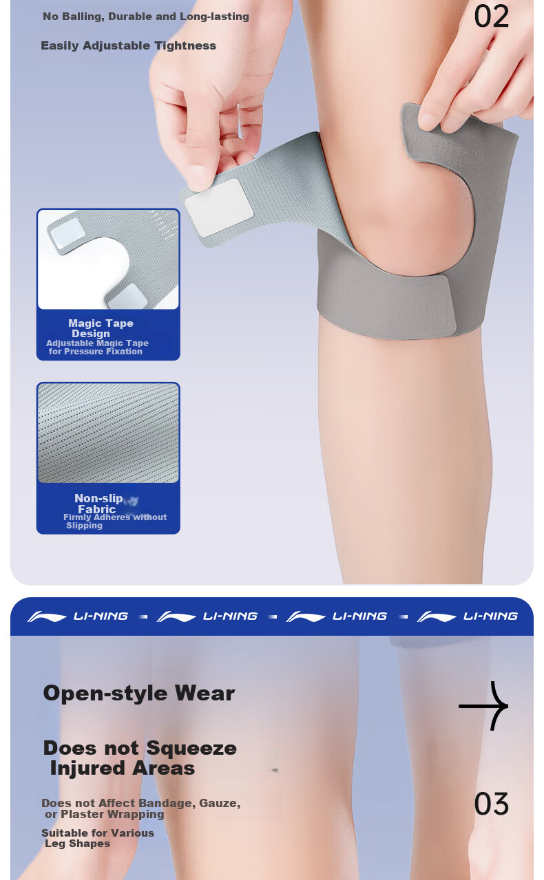 Li-Ning Knee Pads, Summer Unisex [Two-Pack], Sports Meniscus Lightweight Arthritis Injury Running Hiking Knee Protectors 4