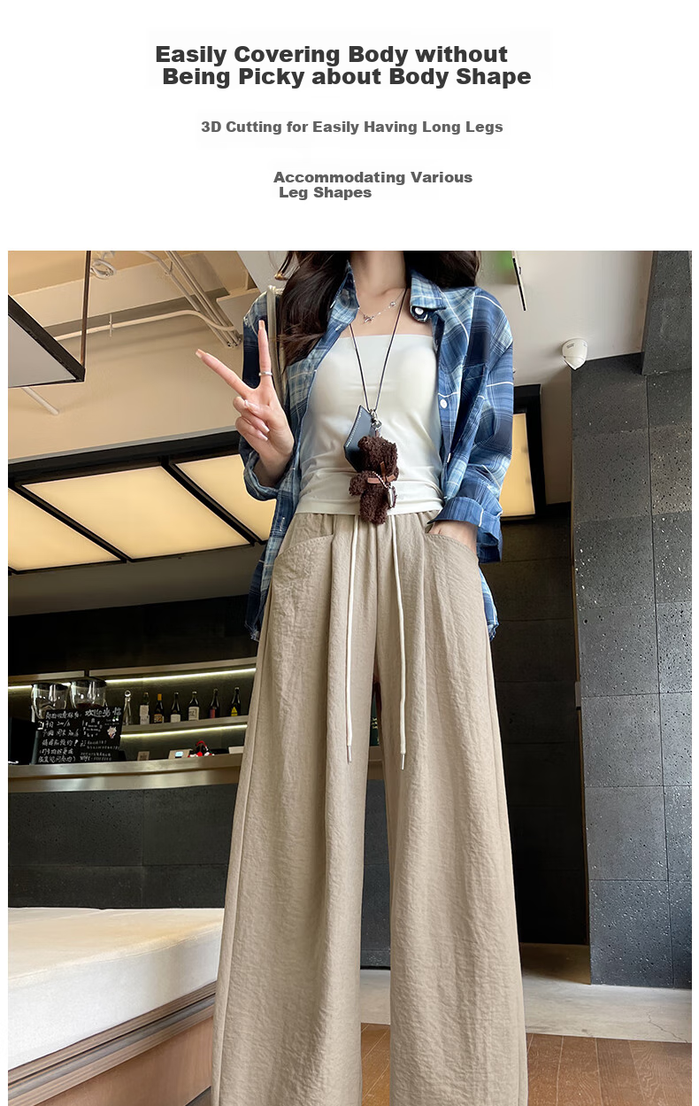 LangSha Lazy Wide-Leg Pants for Women, Spring/summer 2025, Milk Foam Yamamoto Pants, High-Waisted, Draping Casual Loose Straight-Leg Trousers for Wome 10
