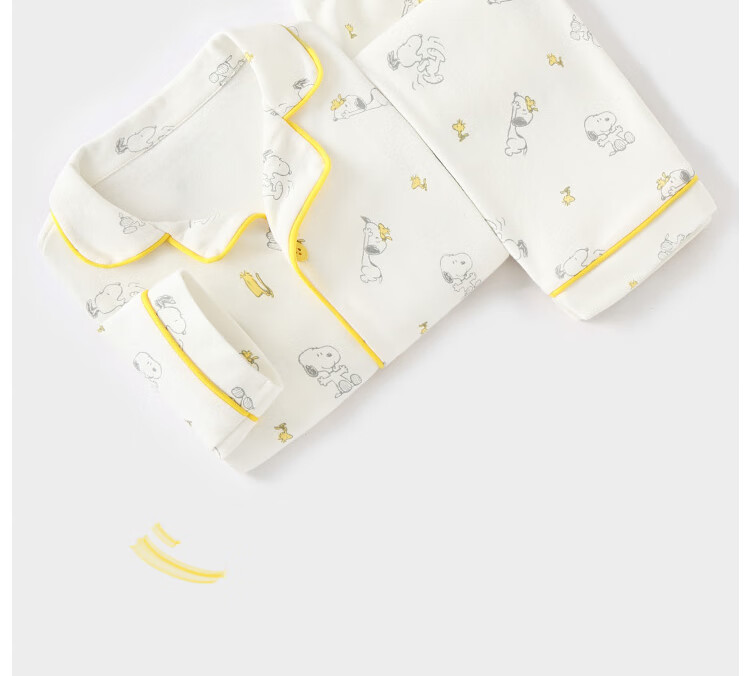 SNOOPY Children's Spring and Autumn Pure Cotton Comfortable Long Sleeve Pajama Set Floral 120 3