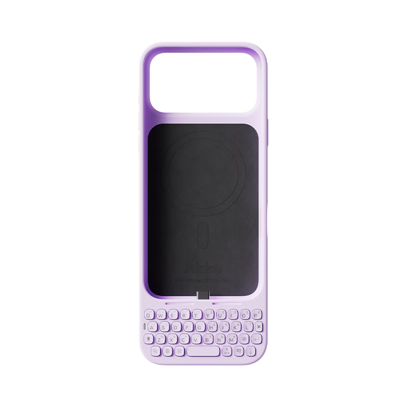 AKKO MetaKey Apple IPhone 17 Pro Max Phone Keyboard Back Clip Integrated Phone Case, External Physical Keyboard with BlackBerry Feel, Supports Magnetic Attachment, Purple