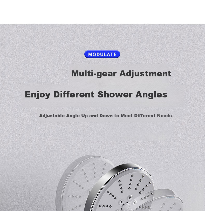 Cigeman Adjustable Shower Head Holder, No-Drill Shower Bracket, Bathroom Shower Accessory, Rain Shower Base 8