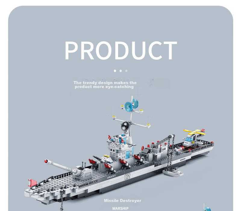 Beimuxing Building Blocks, Children's Toy Aircraft Carrier Model, 3D Assembly Toy for Boys, Birthday Gift for Ages 8-12 5