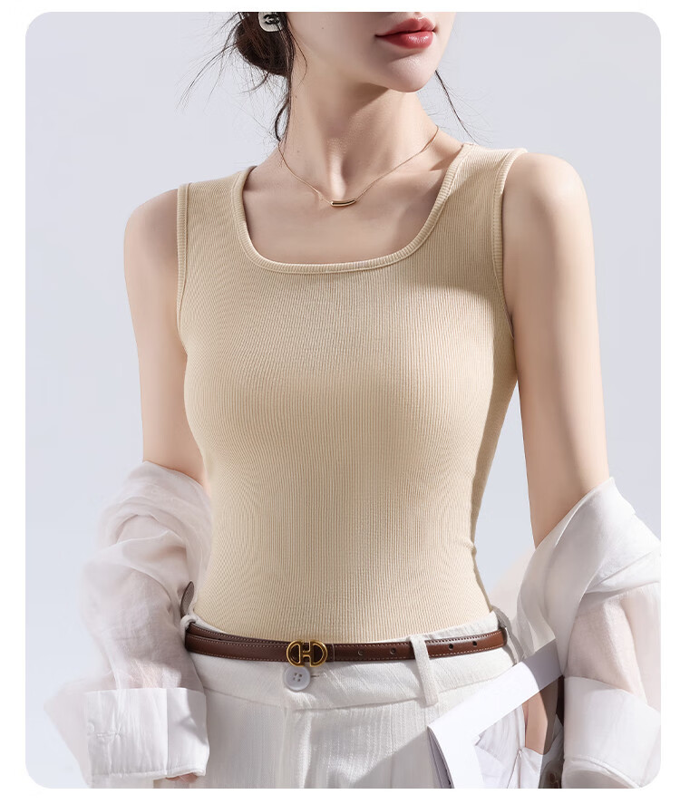 Urban Beauty Pure Cotton Basic Camisole Slim Fit Thin Vest Top for Women Innerwear Outerwear 10