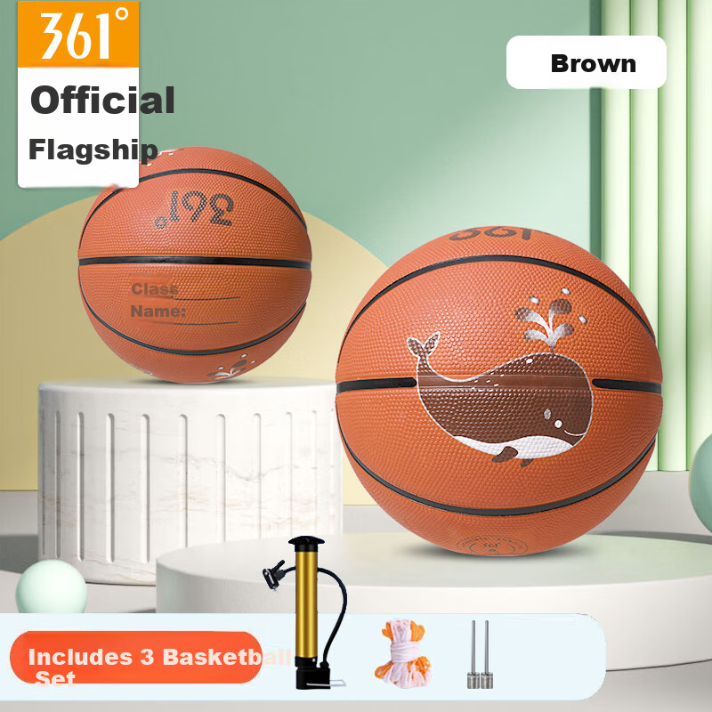 361° Basketball for Children Size 5, Competition Indoor And Outdoor Wear-Resistant Basketball, Kindergarten Small Rubber Ball, Elementary School Students Can Write Their Names on It, Brow