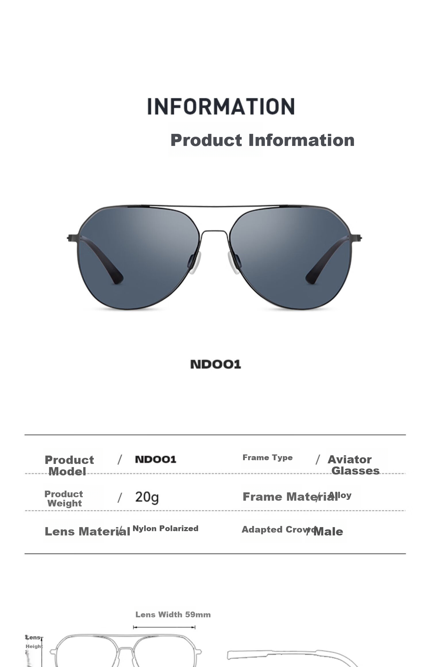 HORIEN Men's Sunglasses, UV Protection, New Aviator Polarized Lenses, for Driving, Specialized Men's Sunglasses, Gift 10