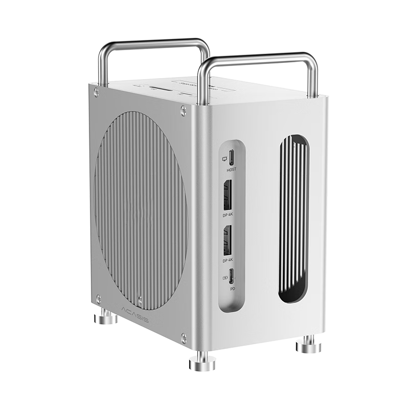 Akashis Macmini M4 Expansion Dock Hard Drive Enclosure 40Gbps Dual DP Display 8TB Expansion Compatible with M4/M4Pro Thunderbolt 4/5 Interface M002PLUS