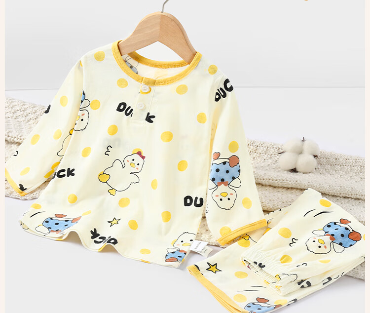 Badibadi Children's Clothing, Kids' Pajamas for Spring And Autumn, Pure Cotton Home Wear Set, Casual Boys' Air Conditioning Clothes, Comfortable Versatile Garments 9