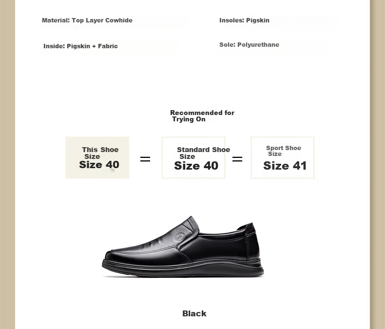 LAORENTOU Men's Genuine Leather Casual Shoes, Top-Grain Cowhide, Breathable Soft Sole, Non-Slip Dad Shoes, TLA212, Black, Size 43 4