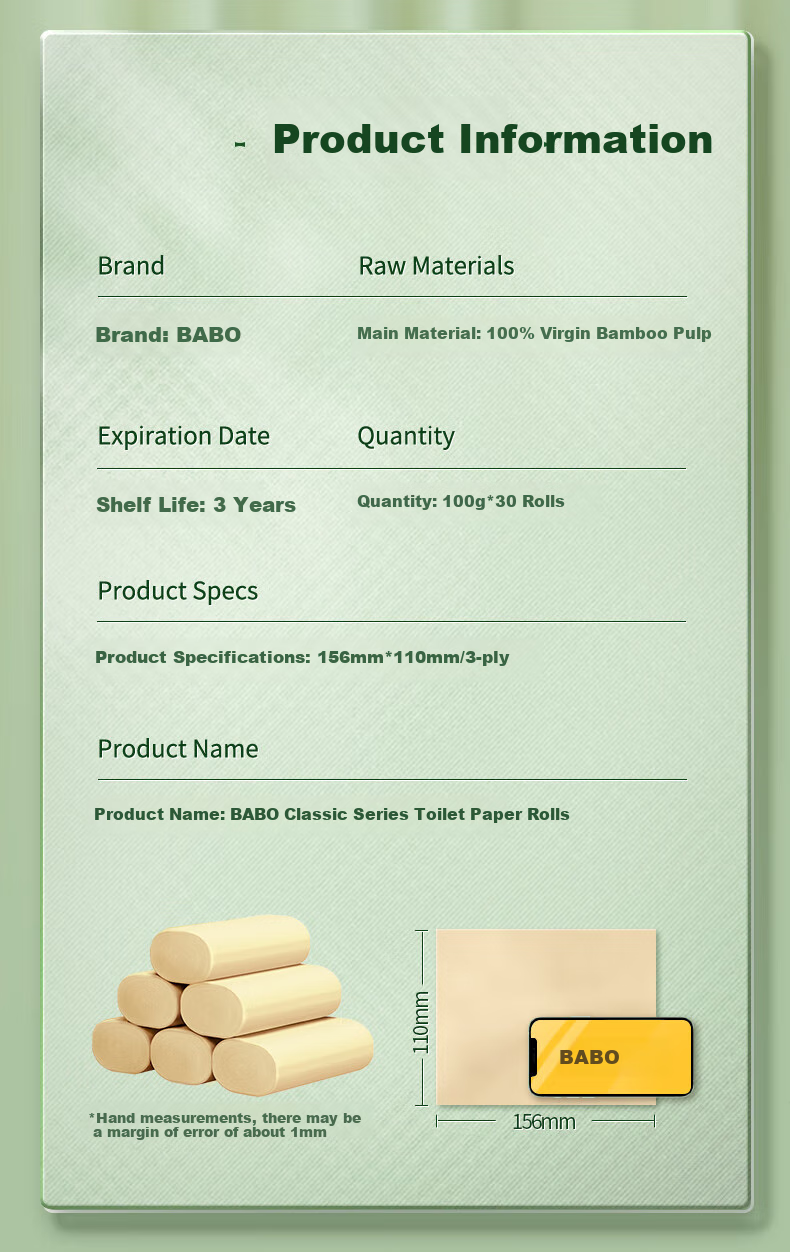 Banbu Coreless Toilet Paper, 4-Ply, 100g*30 Rolls, Natural Color, Bathroom Tissue, Toilet Paper, Tissues, Whole Pack 2