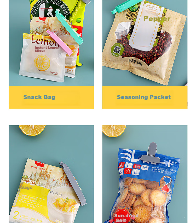 BJ Food Sealing Clips Snack Sealing Clips Kitchen Food Storage Bag Sealer Tea Bag Clips 12 Pieces 11