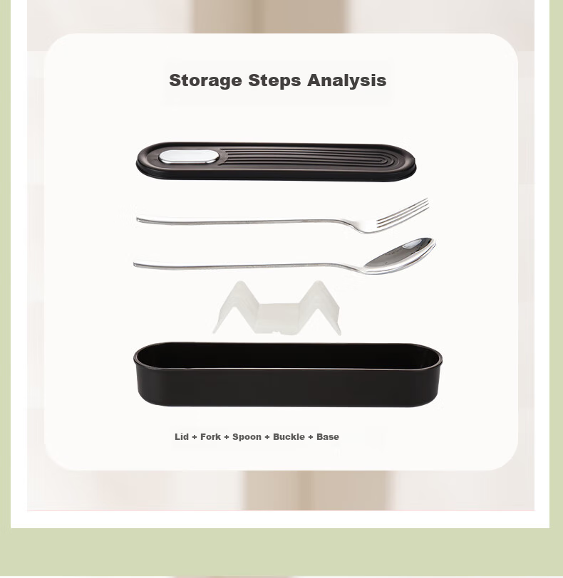 Guangyi Food-Grade 304 Stainless Steel Portable Cutlery Set with Chopsticks, Personal Use for Students And Adults, Including Chopsticks, Spoon, Fork, And Box GY7358 10