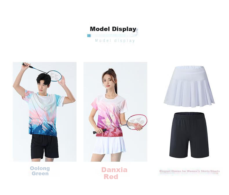 Gaoshouruyun SO MANY VIPS Badminton Customized Set, Men's And Women's Jersey, Breathable Short-Sleeve Tennis Outfit GS1802-W Women's 7