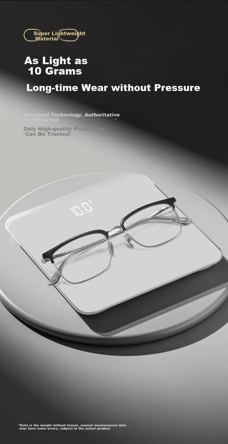 Xiyanghong Reading Glasses for Men And Women, High-End Pure Titanium High-Definition Anti-Blue Light Presbyopic Glasses E204Y, 250 Degrees 6
