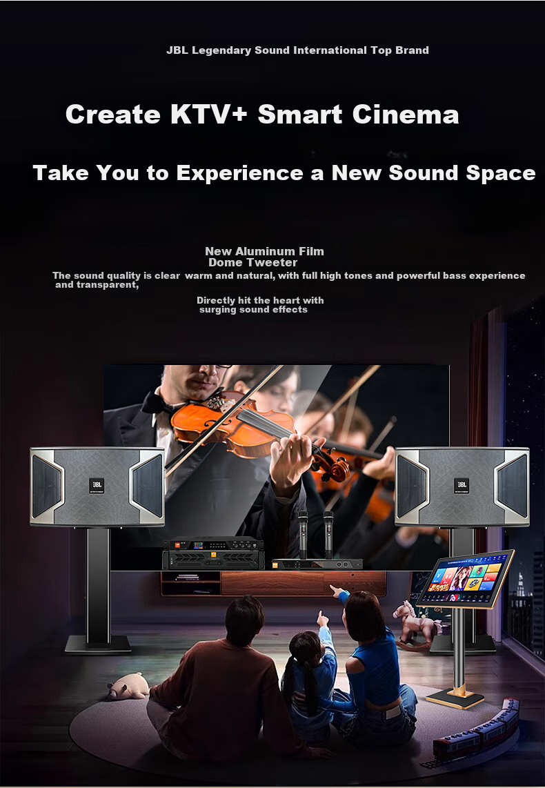 JBL [Annual Bestseller] KI310 Home KTV Sound System Set, High-Frequency Corner Speaker Theater Home Karaoke Speakers KTV Singing Complete Equipment Karaoke Singing Complete Set 3